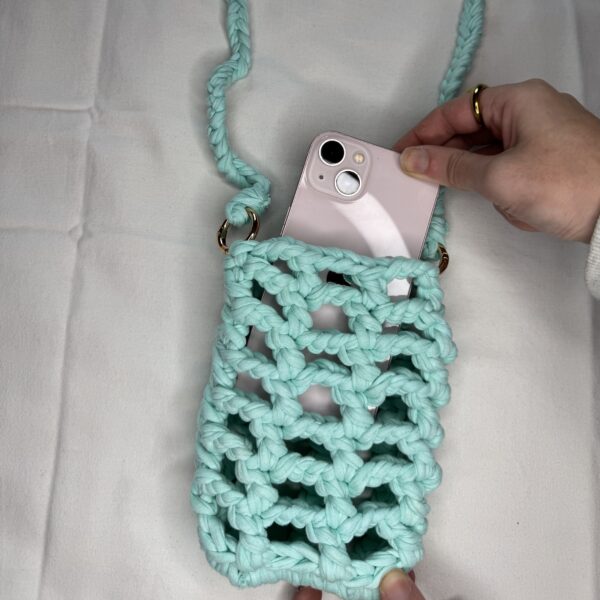 Porta cellulare verde acqua